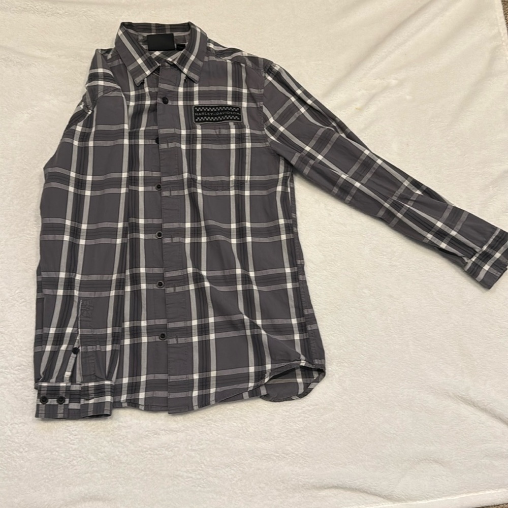 Harley-Davidson long sleeve button up shirt.  Gray Size S